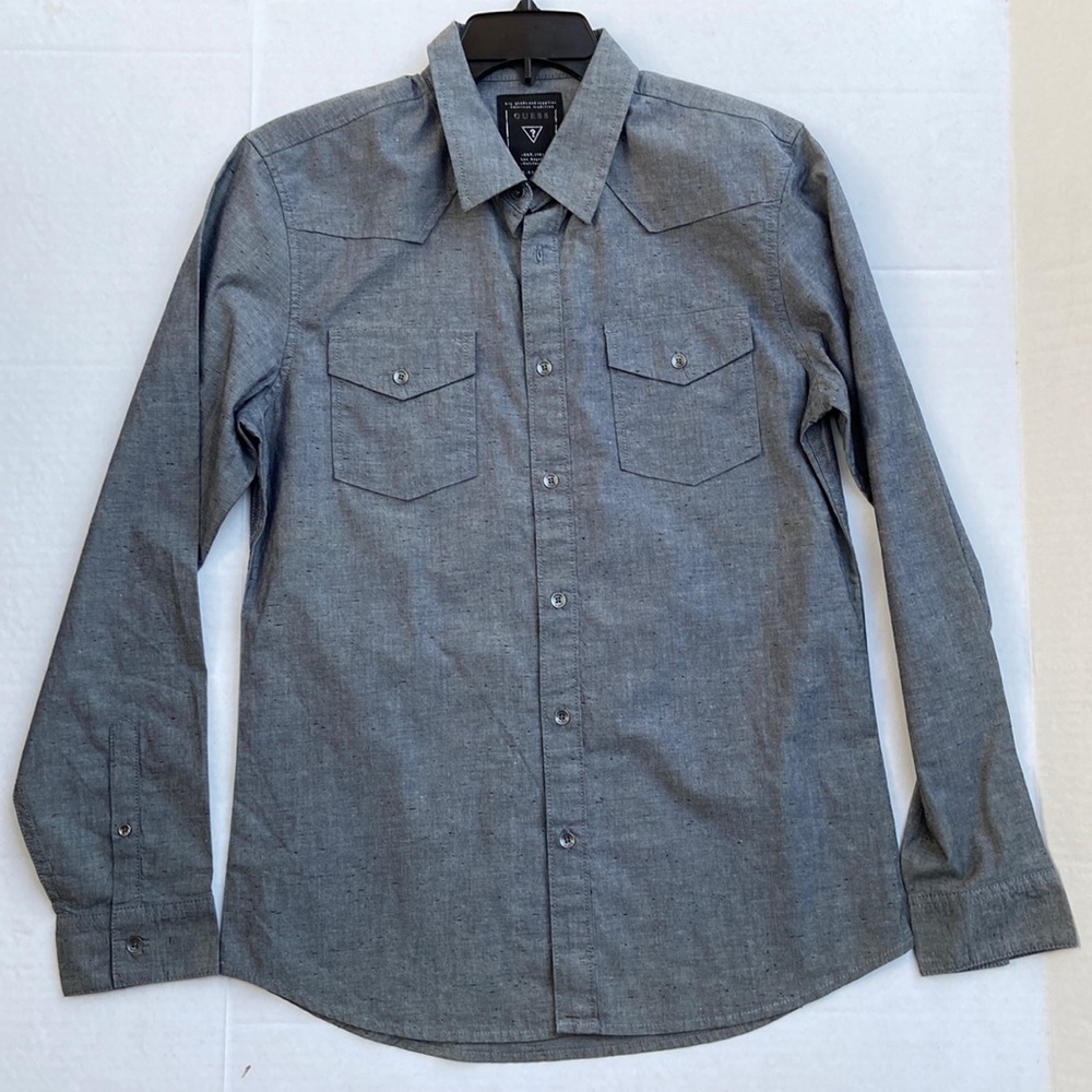 New GUESS Mens Long Sleeve Shirt SZ M
